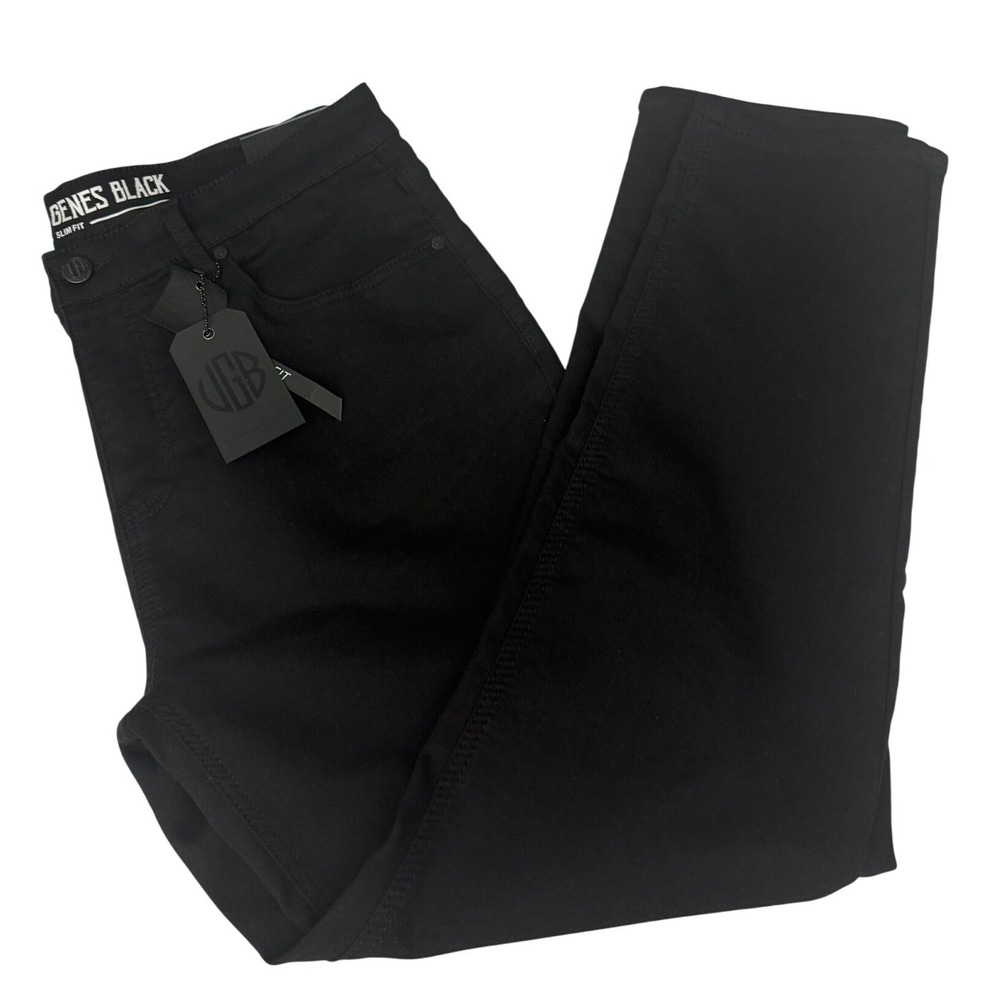 VGB Vintage Genes Black Men's Denim Jeans Black 34W X 32L Slim Fit Stretch New